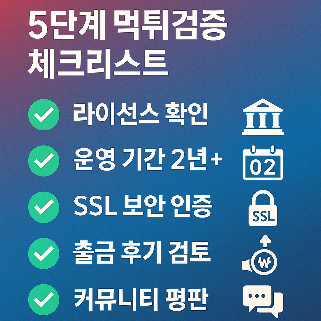 2025년 안전한 카지노사이트 선택을 위한 먹튀검증 5단계 체크리스트